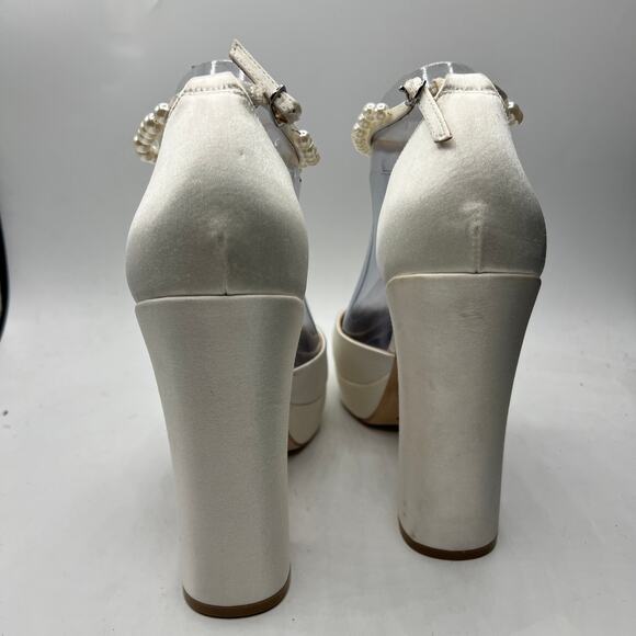 Anthropologie Badgley Mischka Felixa Ankle Strap Platform Heels Size 10 - Picture 9 of 13